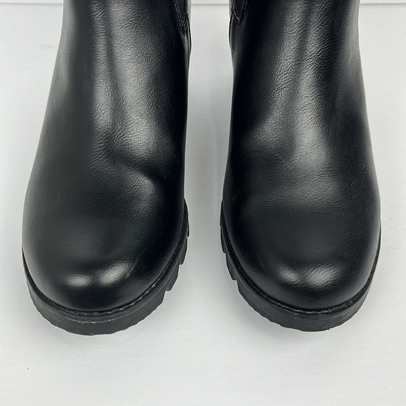 Universal Thread Linda Water Repellant Wedge Pull On Boots Black Sz 10 Chelsea - Picture 11 of 15